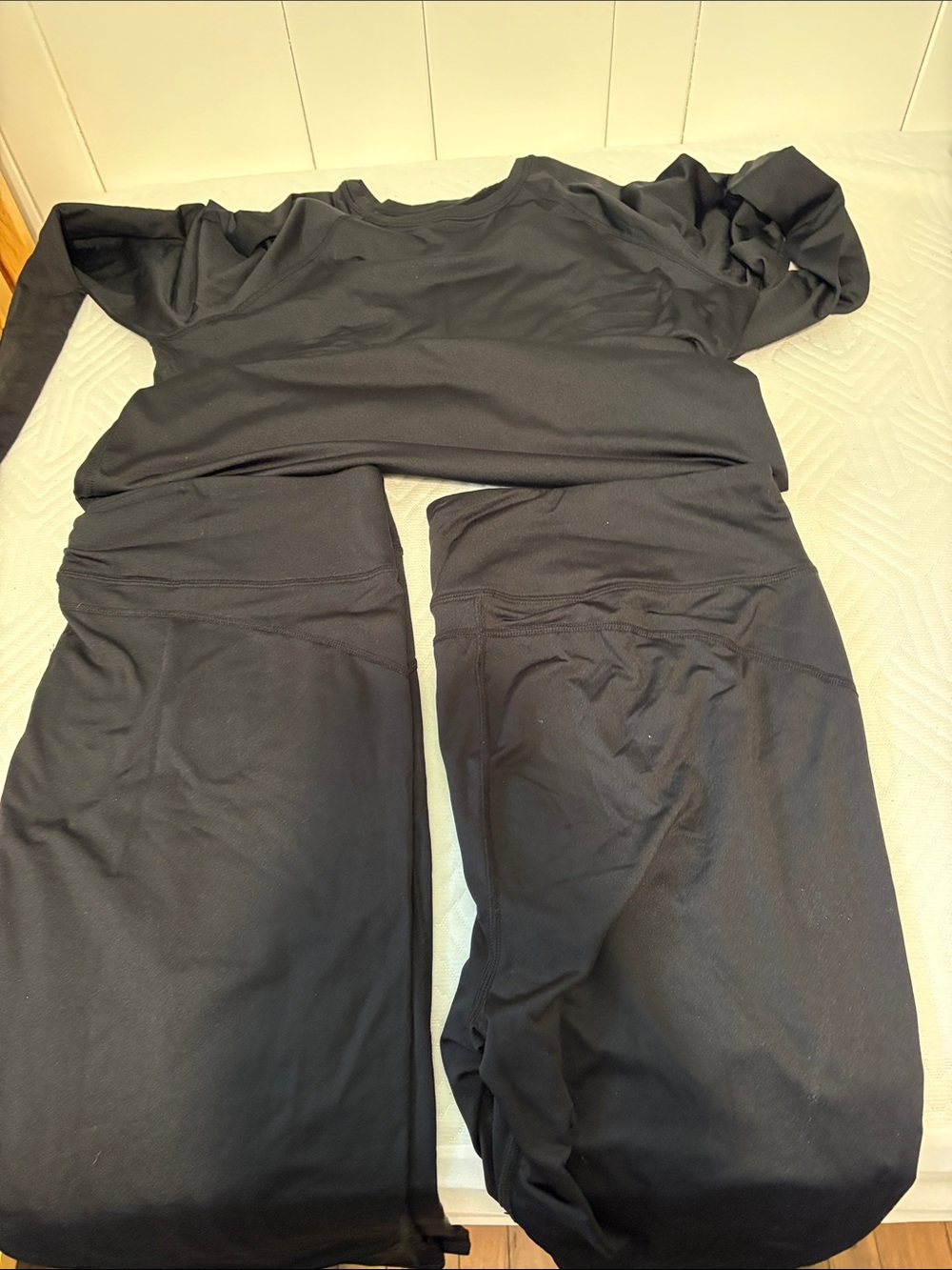 Black fleece lined thermals for Women
